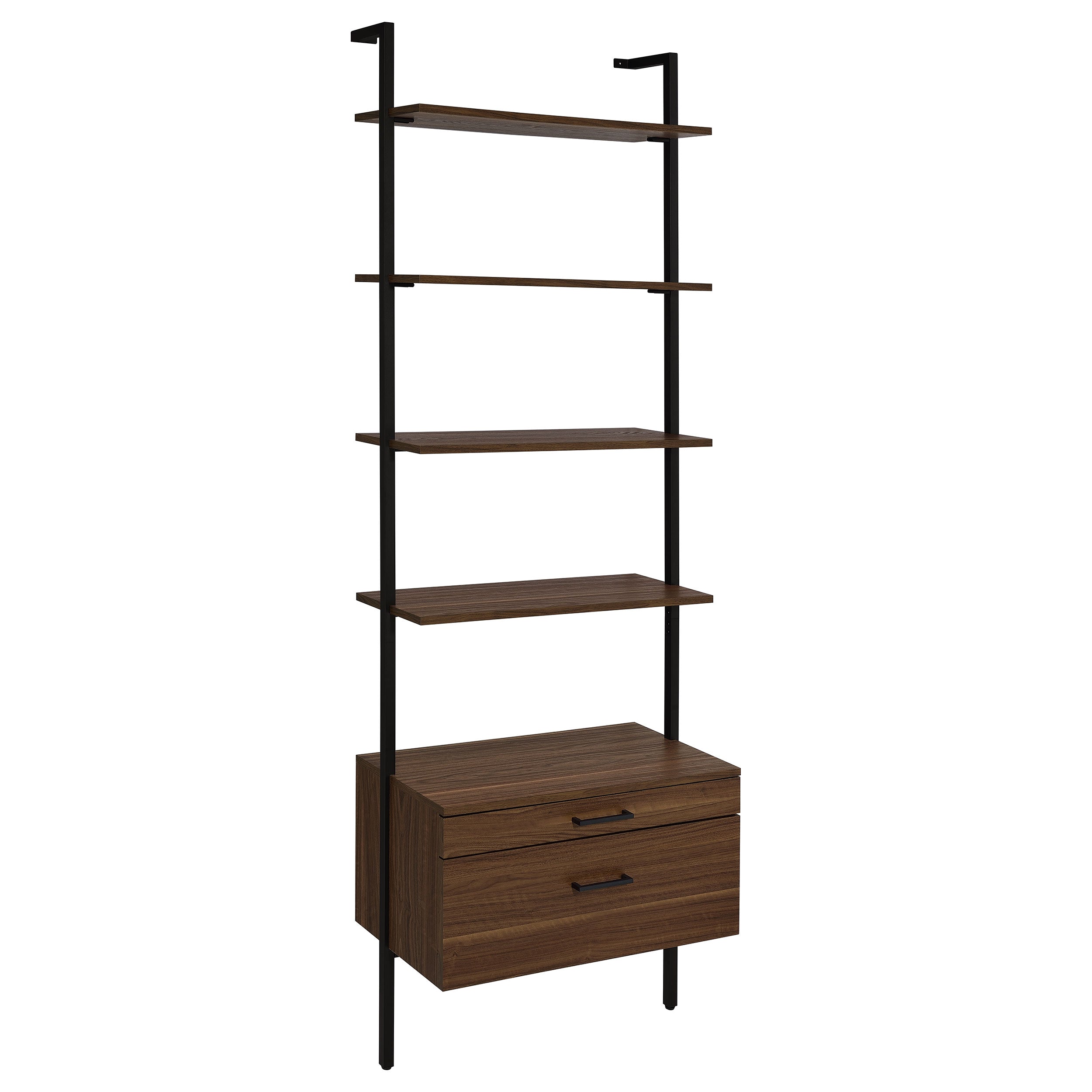 Owens 96-inch 4-shelf Storage Wall Bookshelf Walnut — view 1