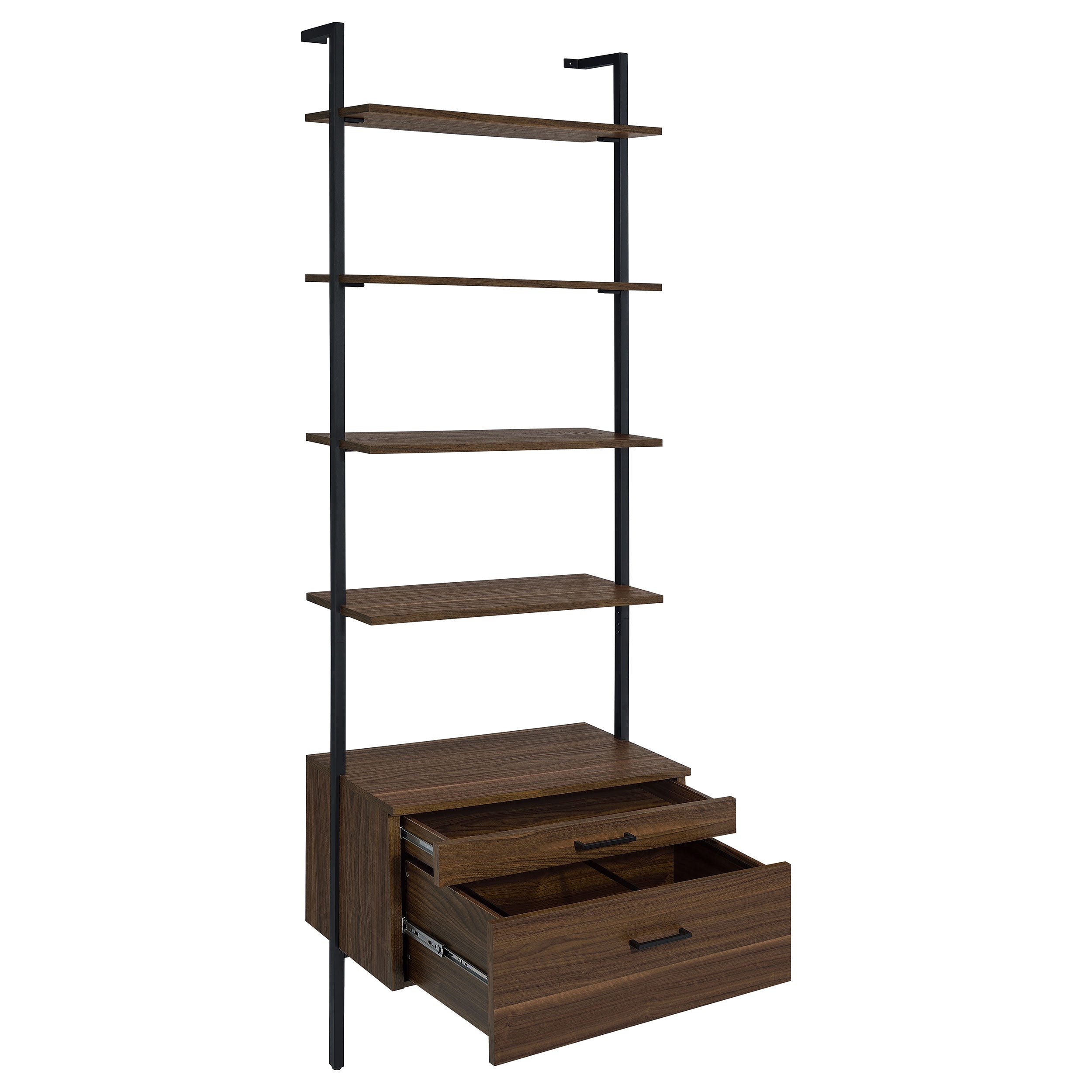 Owens 96-inch 4-shelf Storage Wall Bookshelf Walnut — view 3