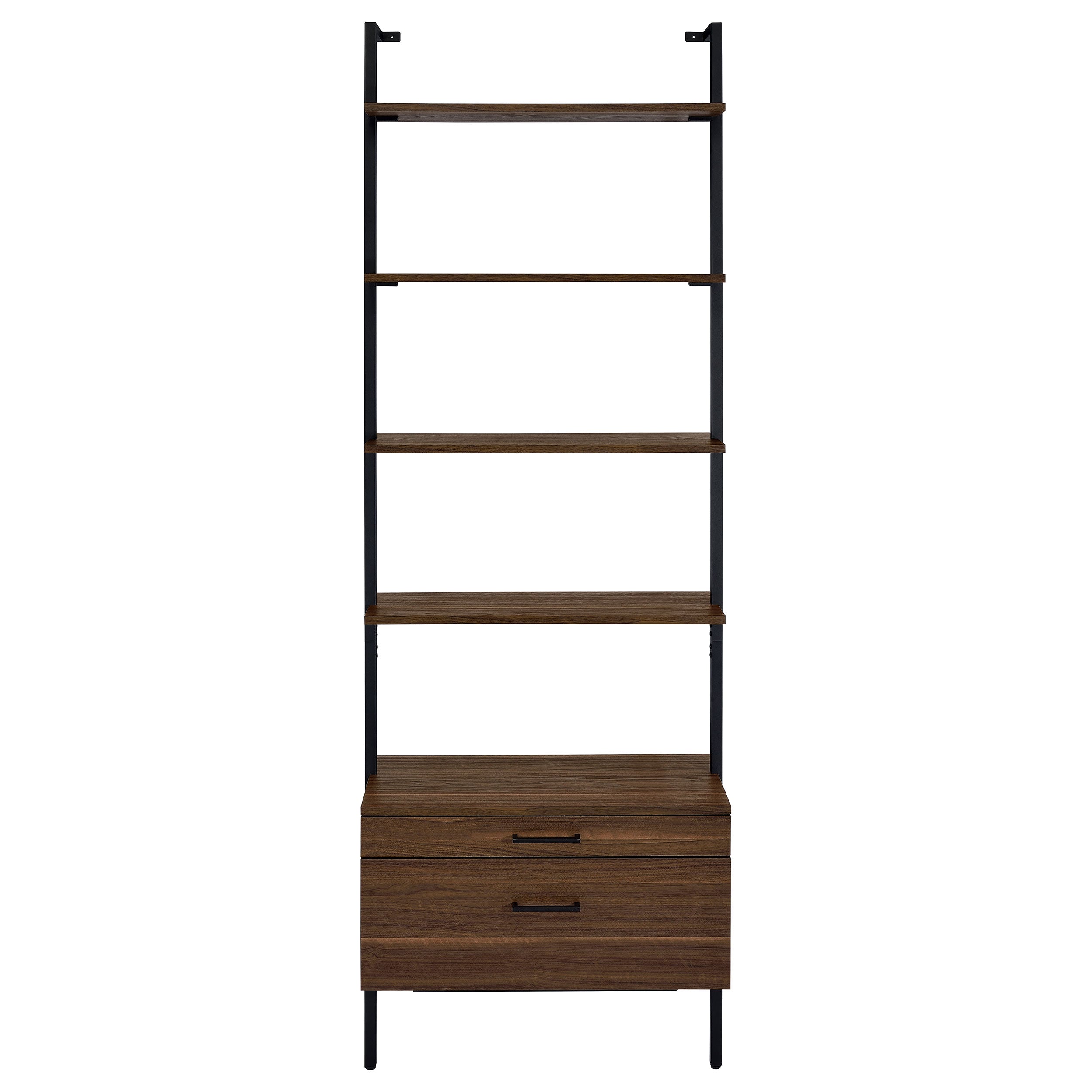 Owens 96-inch 4-shelf Storage Wall Bookshelf Walnut — view 4