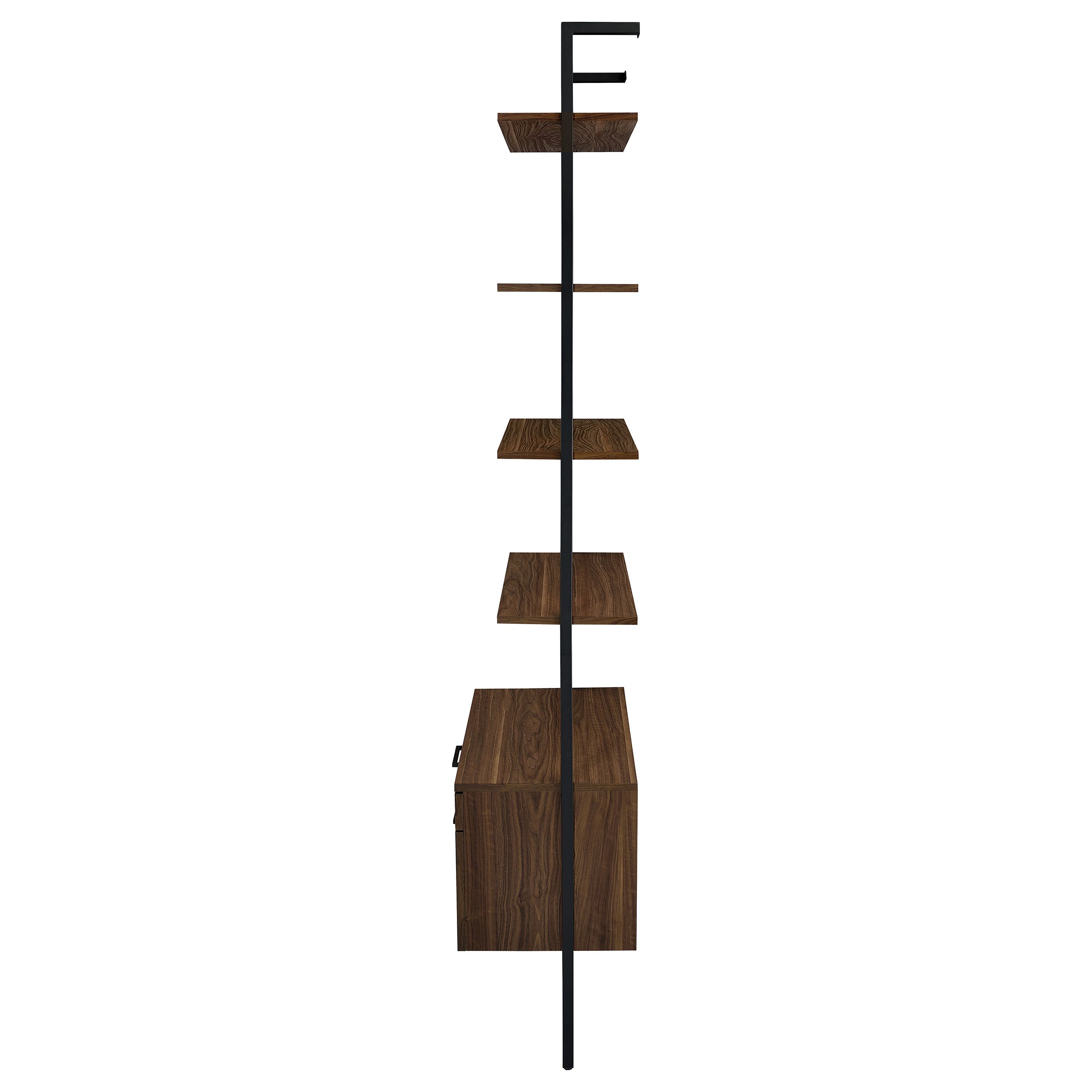 Owens 96-inch 4-shelf Storage Wall Bookshelf Walnut — view 6