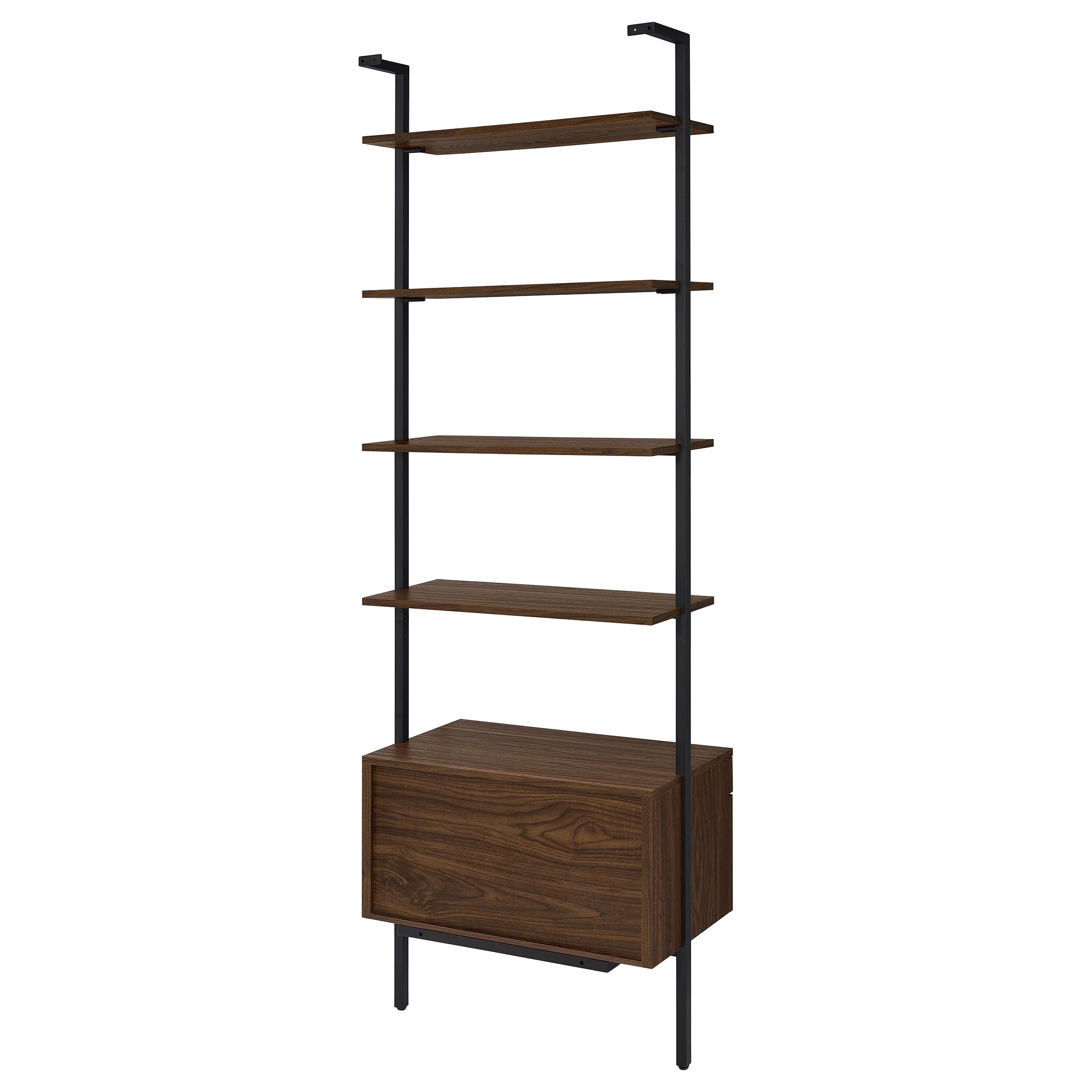 Owens 96-inch 4-shelf Storage Wall Bookshelf Walnut — view 9