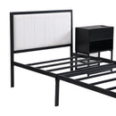 Platform Bed With 2 Tier Storage Shelves, Storage Cabinet