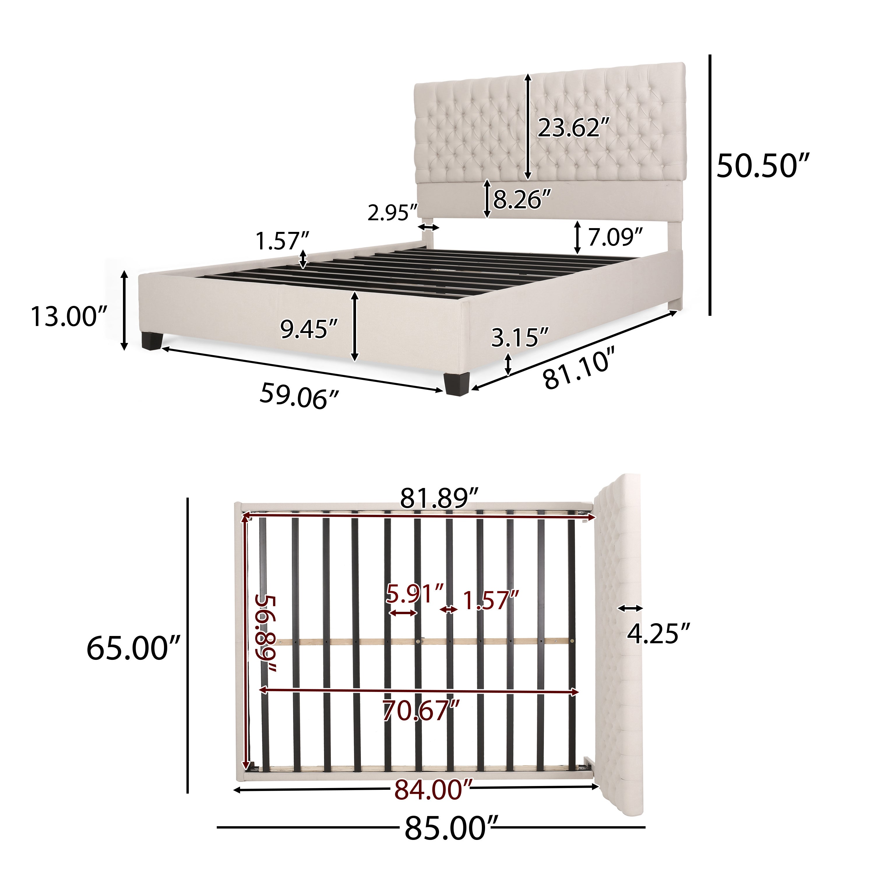 SCOUT FULLY UPHOLSTERED QUEEN WHOLE BED-HEADBOARD-NEW - Atlantic Fine Furniture Melbourne FL