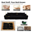 Plush Corduroy 4 Seat Sofa, Modern Comfy Upholstered Sofa Cloud Couch, Deep Seat Couches With Soft Pillows