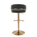 Jie - Contemporary Adjustable Barstool With Swivel With Rounded T Footrest (Set of 2)