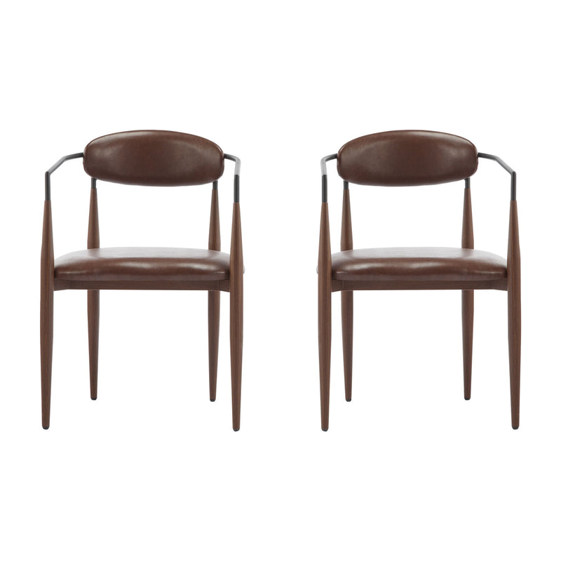 Modern Luxe Dining Arm Chair Set With Upholstery
