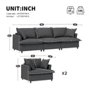 Living Room Set Modular Sectional Couch, Upholstered Sofa & Armchair & Movable Ottoman