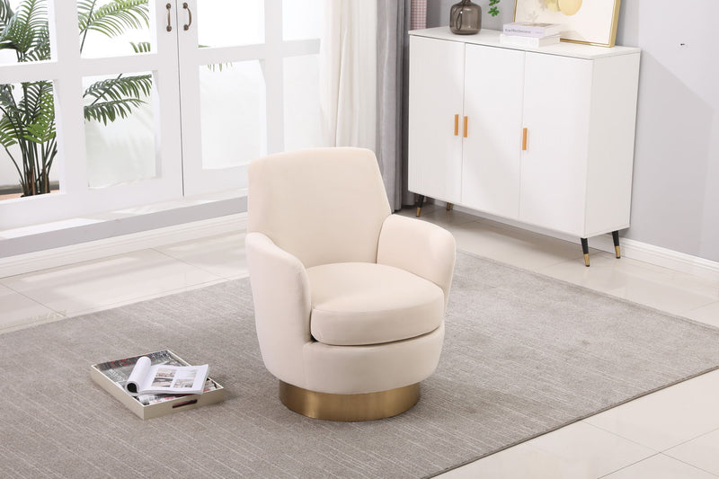 Swivel Barrel Chair, Swivel Accent Chairs Armchair For Living Room, Reading Chairs For Bedroom Comfy, Round Barrel Chairs With Gold Stainless Steel Base