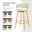 Modern Low Back Upholstered Counter Height Bar Stools (Set of 2)