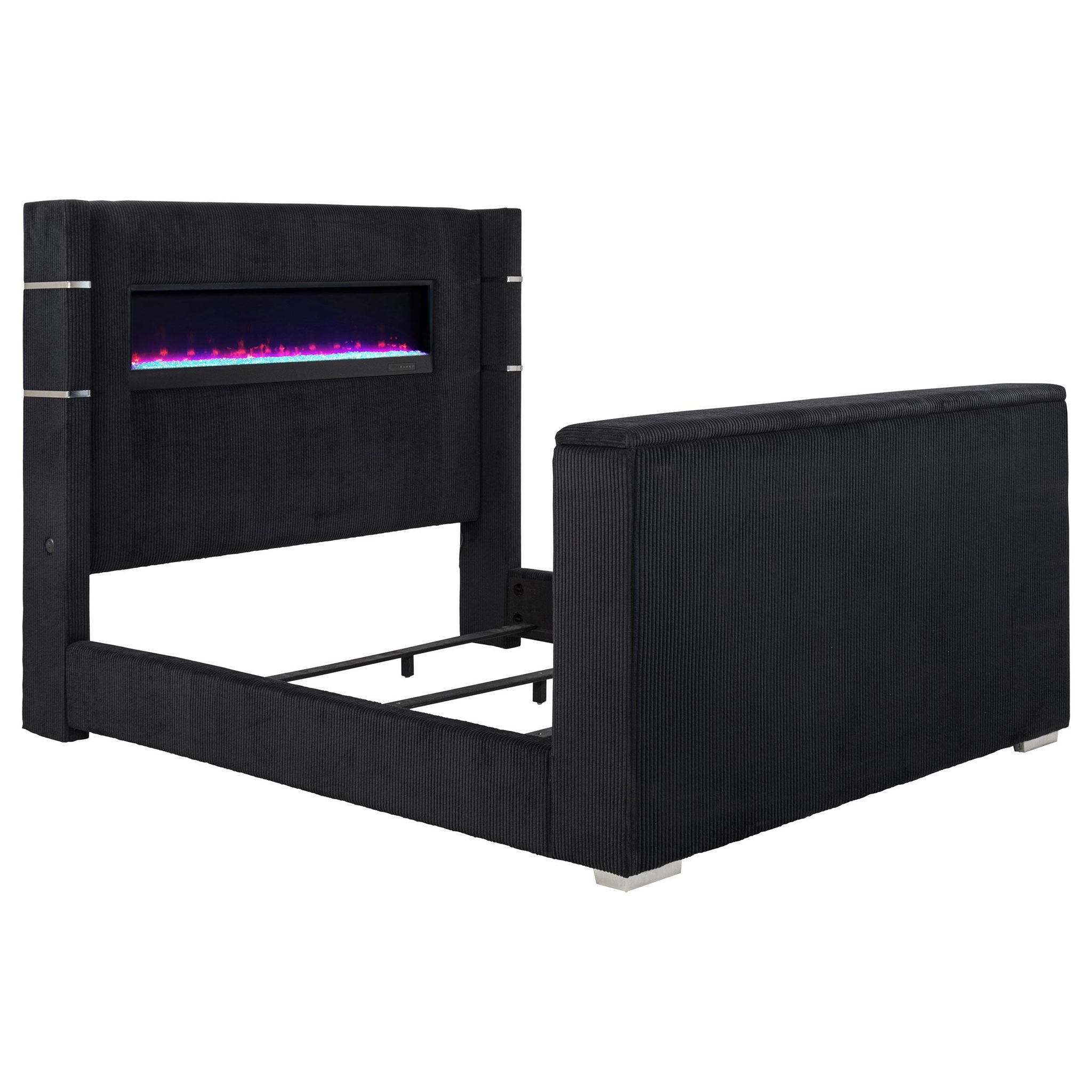 Tisdall California King Flame Visualizer TV Bed Black