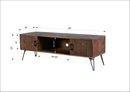 Industrial Style Reclaimed Wood Media TV Stand With Storage Cabinet For Living Media Room - Natural