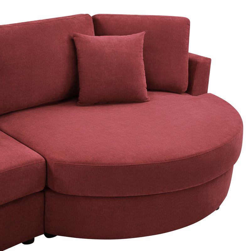 Modern 3 Seater Upholstered Sofa With Curved Design