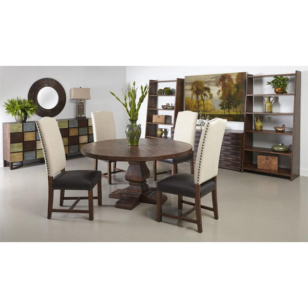 Bronx Woodbridge Round Dining Table with Chatter Marks