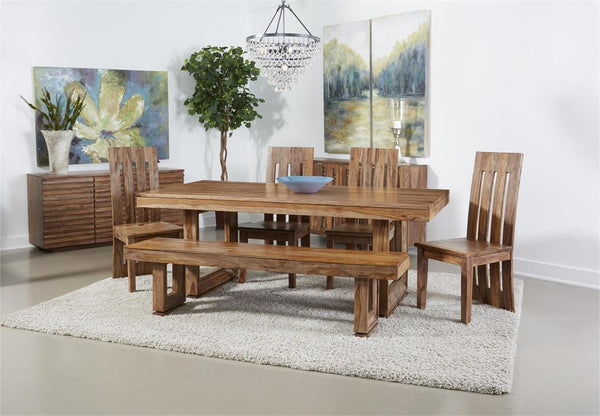 Novak Solid Wood Nut Brown Finish Dining Table
