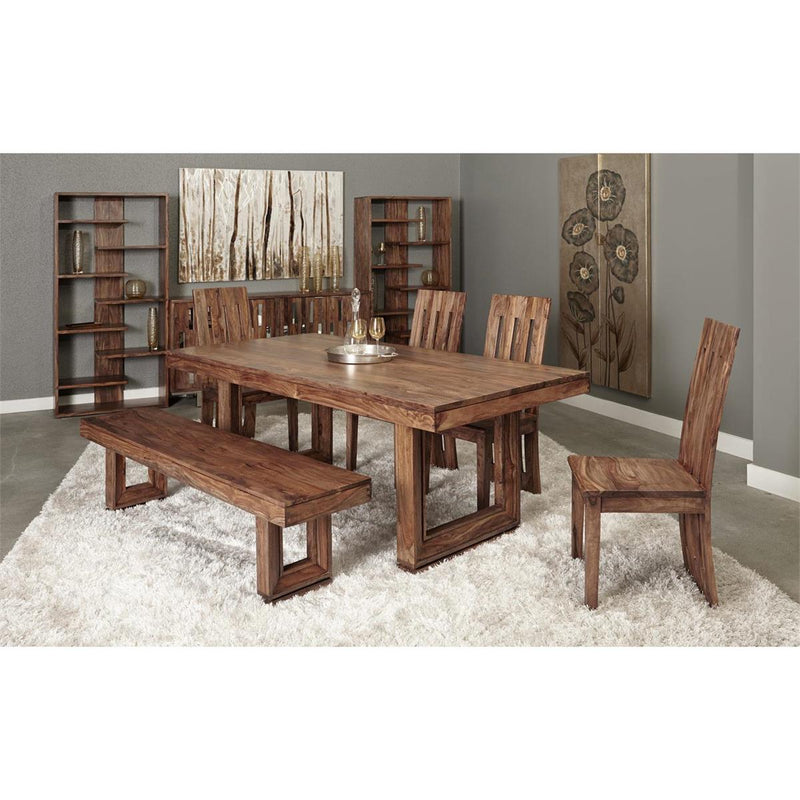 Novak Solid Wood Nut Brown Finish Dining Table