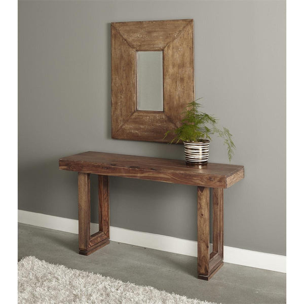 Novak Solid Wood Nut Brown Finish Sofa Console Table