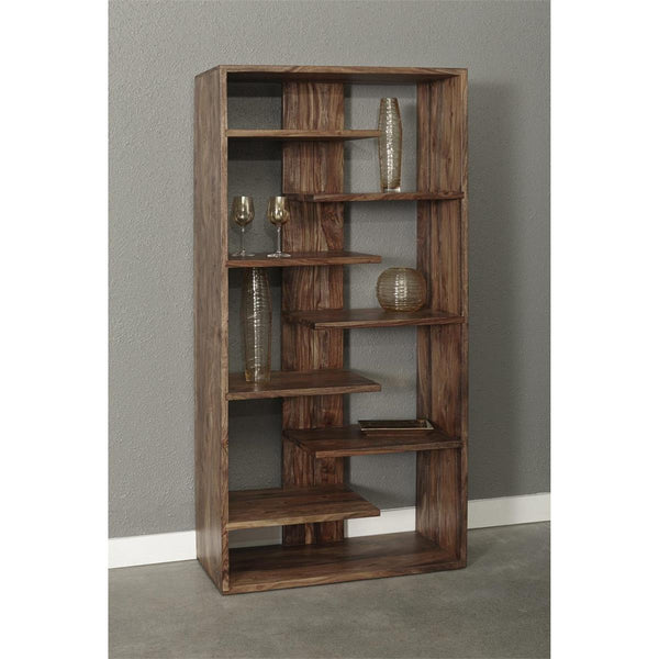Patrice Offset 7 Tier Floating Open Shelf Bookcase