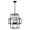 4 Light Metal Lantern Tiered Pendant Hanging Light Fixtures, Industrial Farmhouse Adjustable Height Chandeliers For Dining Room Hallway Foyer Entryway (E12 Bulbs Not Included)