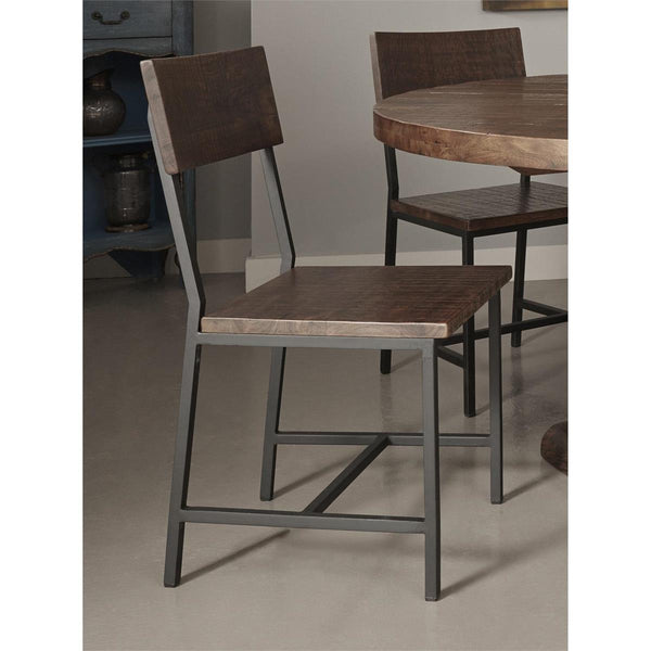 Bronx Set of 2  Solid Wood Iron Dining Side Chairs