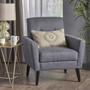 Contemporary Club Chair With Nailhead Trim Fabric And Birch Wood Legs