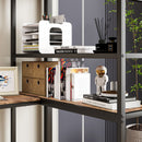 Space Saving Twin Size Loft Bed With L Shaped Desk, Shelves, Charging Station, Led Lights - Brown