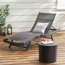 Kauai - Modern Outdoor Mesh Chaise Lounge With Adjustable Backrest - Brown Multi