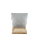 French Country Dining Chair With Rectangular Cane Backrest And Smooth Upholstered Seating