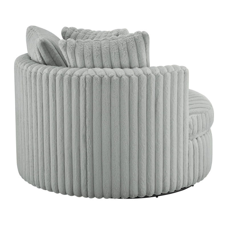 Mindy - Oversized Swivel Barrel Chair - Grey