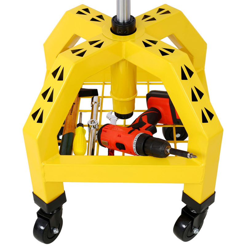 Pneumatic 360 Degree Swivel Stool, Mechanics Rolling Creeper Seat, Heavy Duty Rolling Mechanics Stool, Shop Stool With Casters