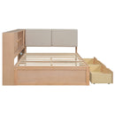 L-Shaped Daybed Corner Bed Under Bed Drawers With Storage Bookcase And Upholstered Headboard And USB Charging Ports