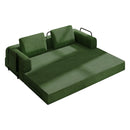 Convertible Sleeper Sofa Bed With Cylindrical Pillow, Fixed Shape Frame