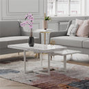 Brielle - Coffee Table, 2 Tiered Design - White Marble