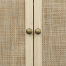 4 Door Storage Cabinet With 1 Drawer And 4 Adjustable Inner Shelves - Natural