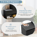 Elegant 2 In 1 Shoe Cabinets With Soft Cushion Versatile Shoe Rack Organizer With Adjustable Shelves