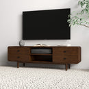 Alexa - Mid-Century Modern Style TV Stand - Dark Brown / Wood