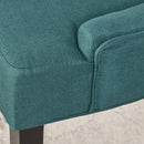 Dining Chair (Set of 2) With Upholstered Diamond Tufting And Espresso Birch Legs - Teal