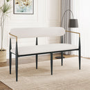 Modern Upholstered Loveseat Settee With Iron Frame