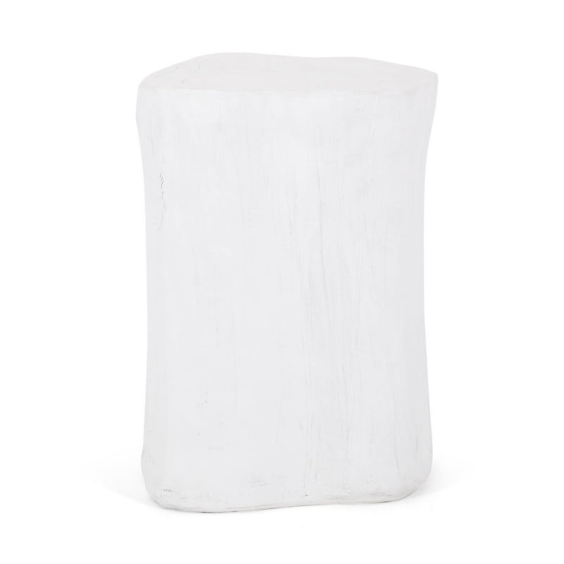 Outdoor, Lightweight Concrete Side Table - Antique White
