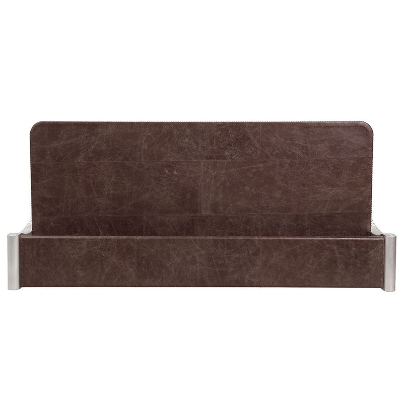 Brancaster - Desk - Retro Brown Top Grain Leather & Aluminum