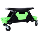 Heavy Duty Mechanic Stool With Tool Storage 300 Lbs Capacity Hdpe - Green