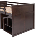 Loft Bed Low Study Twin Size Loft Bed With Storage Steps and Portable,Desk,Espresso(OLD SKU: LT000101AAP)