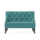 Nicole - French Style Upholstered Loveseat With Tufted Backrest - Teal