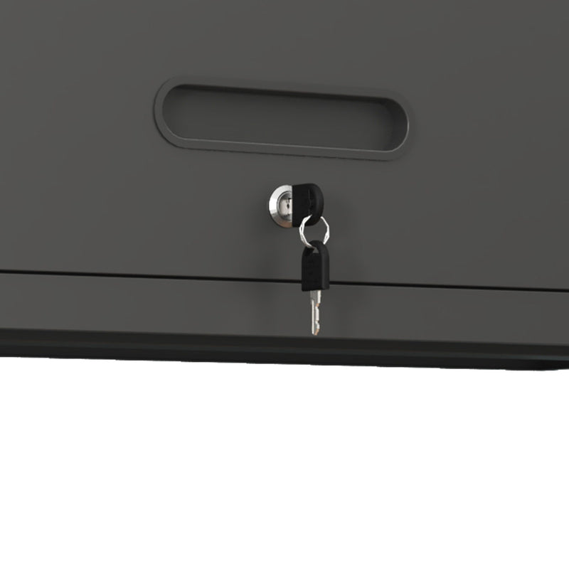 Heavy Duty, Metal Wall Mounted Tool Storage Cabinet Steel Metal Garage Storage Cabinet - Black / Gray