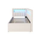 Upholstered Platform Bed With USB Ports And LED Belt