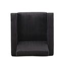 Modern Glam Club Arm Chair With Velvet Upholstery And Stainless Steel Legs - Black