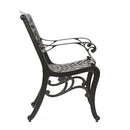 Luminea - Outdoor Aluminum Dining Chair With Scroll Design, Lattice Pattern And Cabriole Legs - Bronze