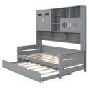 Daybed With All-In-One Cabinet And Shelf