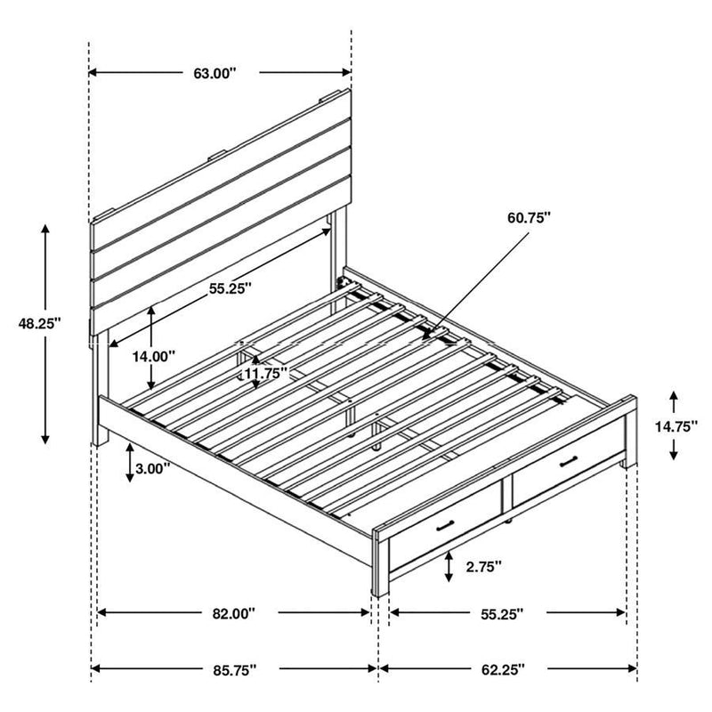 Brantford - Wood Storage Panel Bed