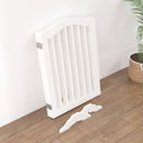 4 Panel Freestanding Pet Gate With Foldable Design And Support Feet - White