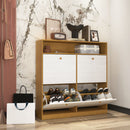 Modern Freestanding Shoe Storage Cabinet With 4 Flip Drawers
